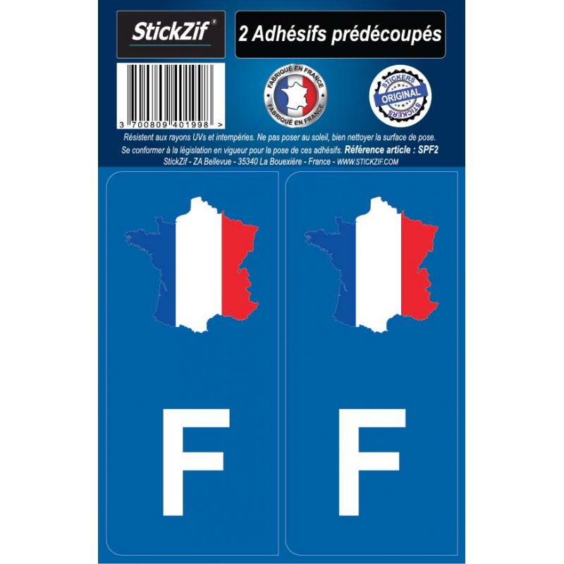 2 autocollants stickers pour plaque d