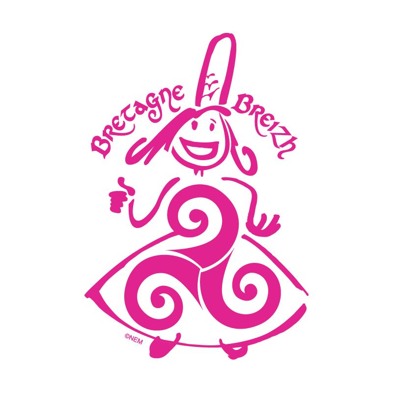 Autocollant stickers voiture Région Bretagne - Bigoudène Triskell Breizh | Rose Autocollant stickers voiture Région Bretagne - Bigoudène Triskell Breizh | Rose