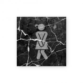 Panneau pictogramme de signalisation · Toilettes Femmes Humoristique | Texture Marbre Noir