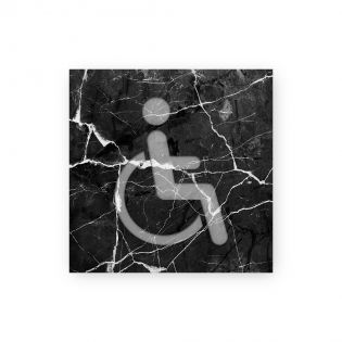 Panneau pictogramme de signalisation · Toilettes Handicapés | Texture Marbre Noir