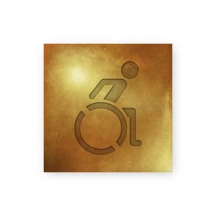 Panneau pictogramme de signalisation Humoristique · Toilettes Handicapés | Texture Gold