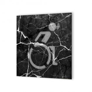 Panneau pictogramme de signalisation Humoristique · Toilettes Handicapés | Texture Marbre Noir