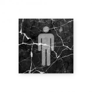 Panneau pictogramme de signalisation · Toilettes Hommes | Texture Marbre Noir