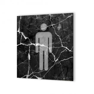 Panneau pictogramme de signalisation · Toilettes Hommes | Texture Marbre Noir