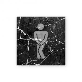 Panneau pictogramme de signalisation · Toilettes HommesHumoristique | Texture Marbre Noir