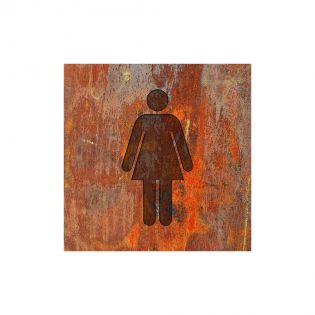 Panneau pictogramme de signalisation · Toilettes Femmes | Texture Rouille