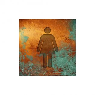 Panneau pictogramme de signalisation · Toilettes Femmes| Texture Cuivre