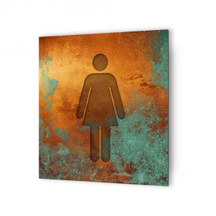 Panneau pictogramme de signalisation · Toilettes Femmes| Texture Cuivre
