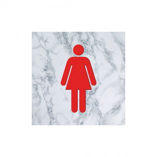 Panneau pictogramme de signalisation · Toilettes Femmes | Texture Marbre Rouge