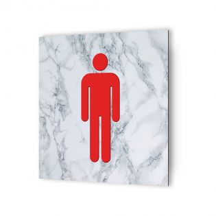 Panneau pictogramme de signalisation · Toilettes Femmes Humoristique | Texture Marbre Rouge