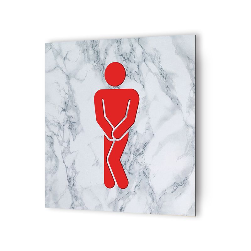 Panneau pictogramme de signalisation · Toilettes Femmes Humoristique | Texture Marbre Rouge