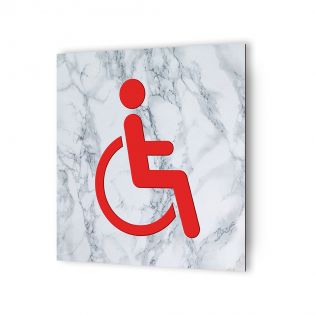Panneau pictogramme de signalisation · Toilettes Femmes Humoristique | Texture Marbre Rouge