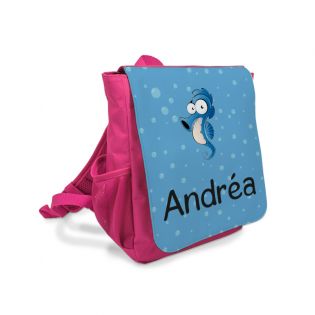 Sac à dos enfant personnalisé bleu ou rose | Hippocampe