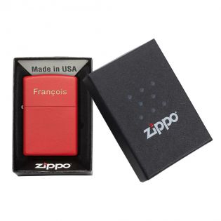 Briquet Tempête Zippo rechargeable personnalisé par gravure | Red Matte
