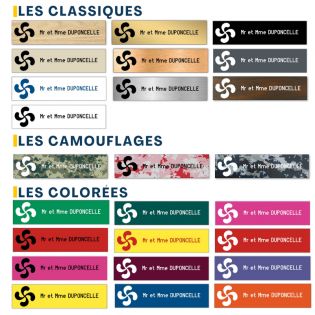 Plaque boite aux lettres format Decayeux CROIX OCCITANE (100x25mm) noire lettres blanches - 1 ligne