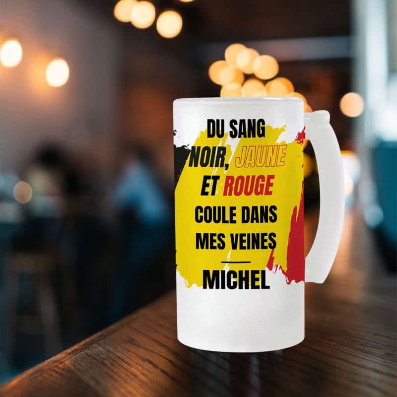 Cadeau Personnalisé : Chope à Bière Avec Initiale Gravée Dans Boîte En Bois Personnalisée - Idéal Anniversaire