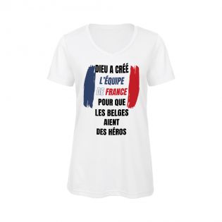 Tee-shirt Femme personnalisable col V | Dieu a créé l'équipe de France