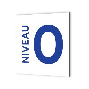 Panneau numéro d'étage pour Immeuble, Entreprise · 20 x 20 cm · Dibond Blanc Picto Bleu