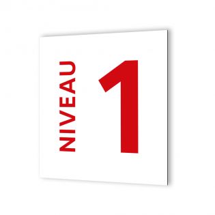Panneau numéro d'étage pour Immeuble, Entreprise · 20 x 20 cm · Dibond Blanc Picto Noir