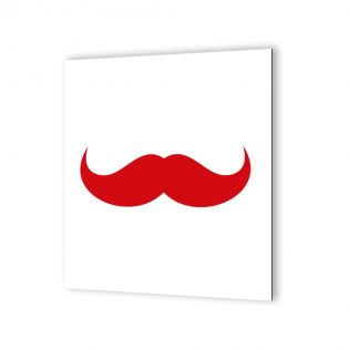 Pictogramme WC toilettes vestiaire Homme format 20 cm x 20 cm - Modèle Moustache