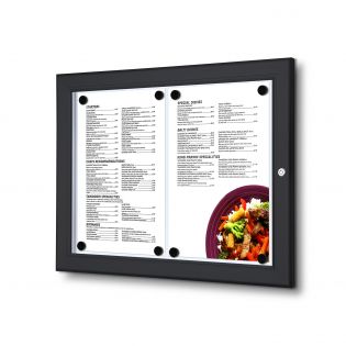 Porte-menu mural 2 x A4 noir led