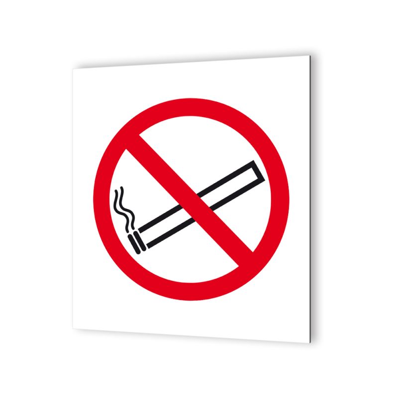 Panneau signalétique - Pictogramme de sécurité en Dibond 20 x 20 cm | Interdiction de fumer 