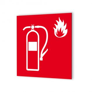 Panneau signalétique - Pictogramme de sécurité en Dibond 20 x 20 cm | Incendie