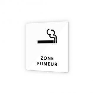 Pictogramme panneau signalétique format 9 x 9 cm en Plexi Picto Noir - Modèle Zone Fumeur