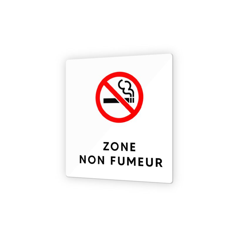 Pictogramme panneau signalétique format 9 x 9 cm en Plexi Picto Noir - Modèle Zone Non Fumeur