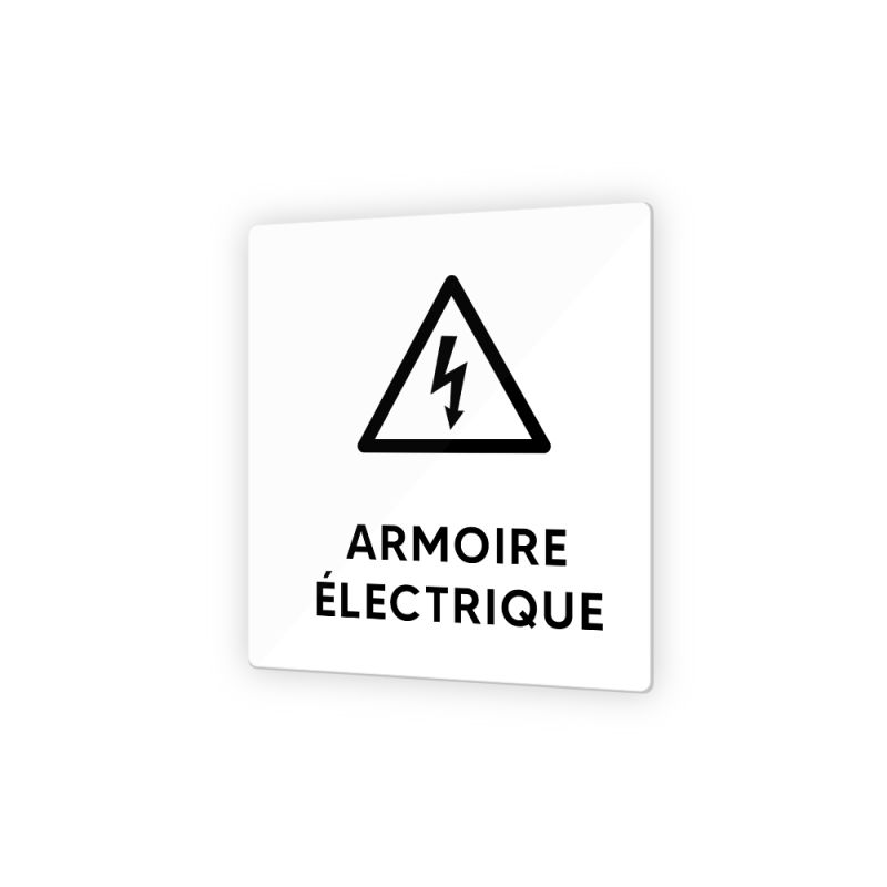 Pictogramme panneau signalétique format 9 x 9 cm en Plexi Picto Noir - Modèle Armoire Électrique