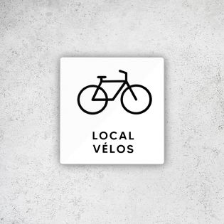 Pictogramme panneau signalétique format 9 x 9 cm en Plexi Picto Noir - Modèle Local Vélo