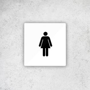 Pictogramme panneau signalétique format 9 x 9 cm en Plexi Picto Noir - Modèle Toilettes Femmes