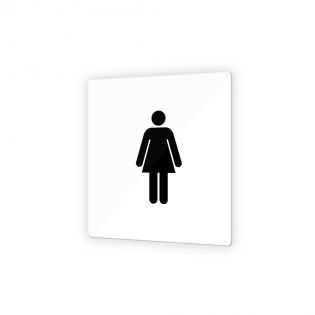 Pictogramme panneau signalétique format 9 x 9 cm en Plexi Picto Noir - Modèle Toilettes Femmes