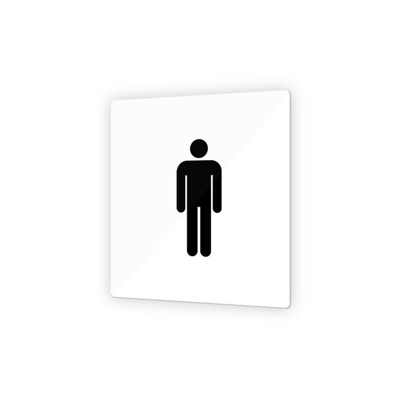 Pictogramme panneau signalétique format 9 x 9 cm en Plexi Picto Noir - Modèle Toilettes Hommes