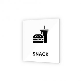 Pictogramme panneau signalétique format 9 x 9 cm en Plexi Picto Noir - Modèle Snack