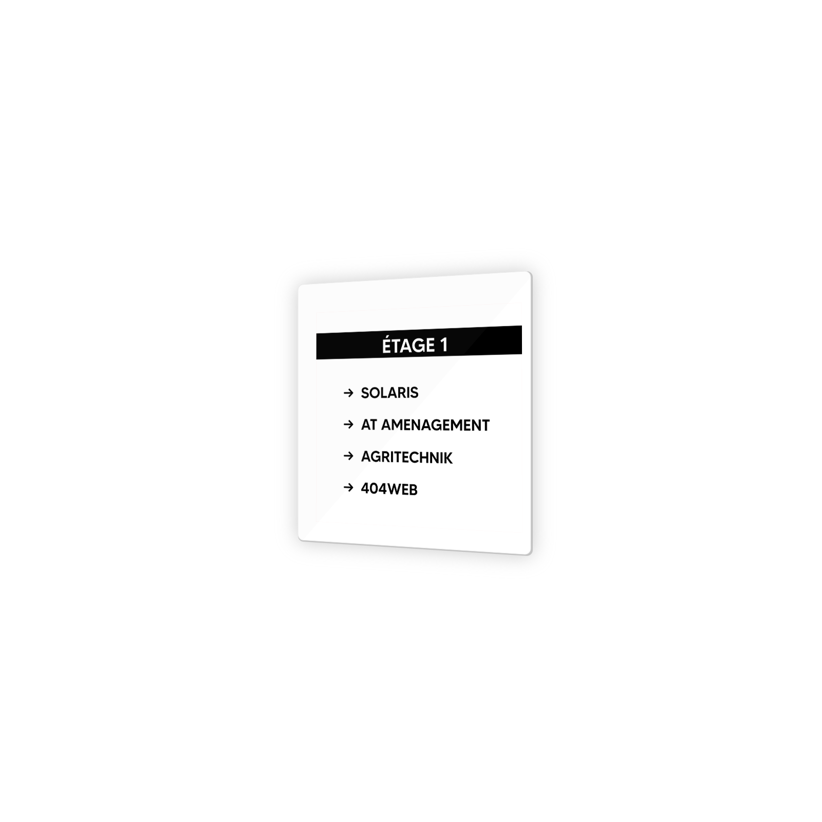 Panneau numéro d'étage pour entreprise, cabinet - Format 9 x 9 cm en Dibond Aluminium - Plaque d'étage personnalisable