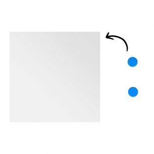 Pictogramme panneau flèche directionnelle format 9 x 9 cm en Plexi Picto Noir · Modèle Accueil DOT Droite
