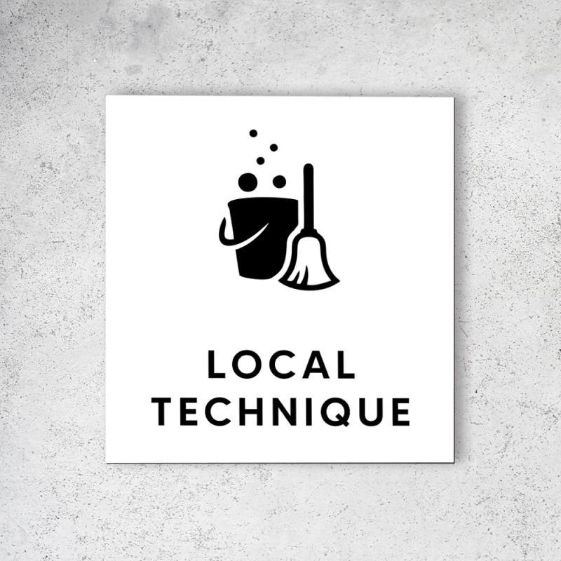 DECOHO Pictogramme Local Poubelles 20x20 Cm Dibond Aluminium Brossé - Signalétique Élégante