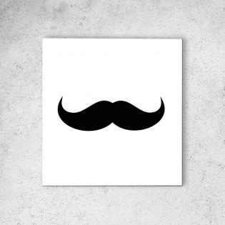 Pictogramme WC toilettes vestiaire Homme format 20 cm x 20 cm - Modèle Moustache