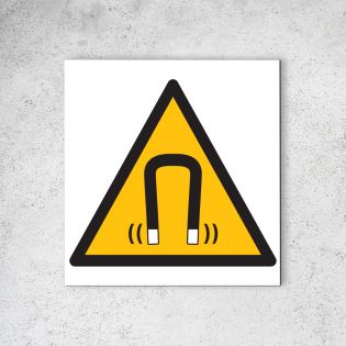 Panneau signalétique - Pictogramme d'avertissement - Danger en Dibond 20 x 20 cm | Champ Magnétique Important