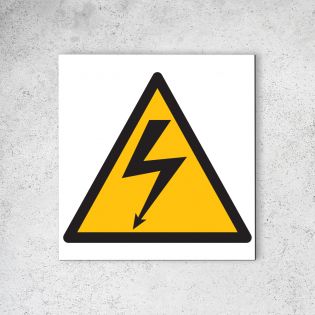 Panneau signalétique - Pictogramme d'avertissement - Danger en Dibond 20 x 20 cm | Danger Électrique