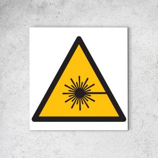 Panneau signalétique - Pictogramme d'avertissement - Danger en Dibond 20 x 20 cm | Rayonnement Laser