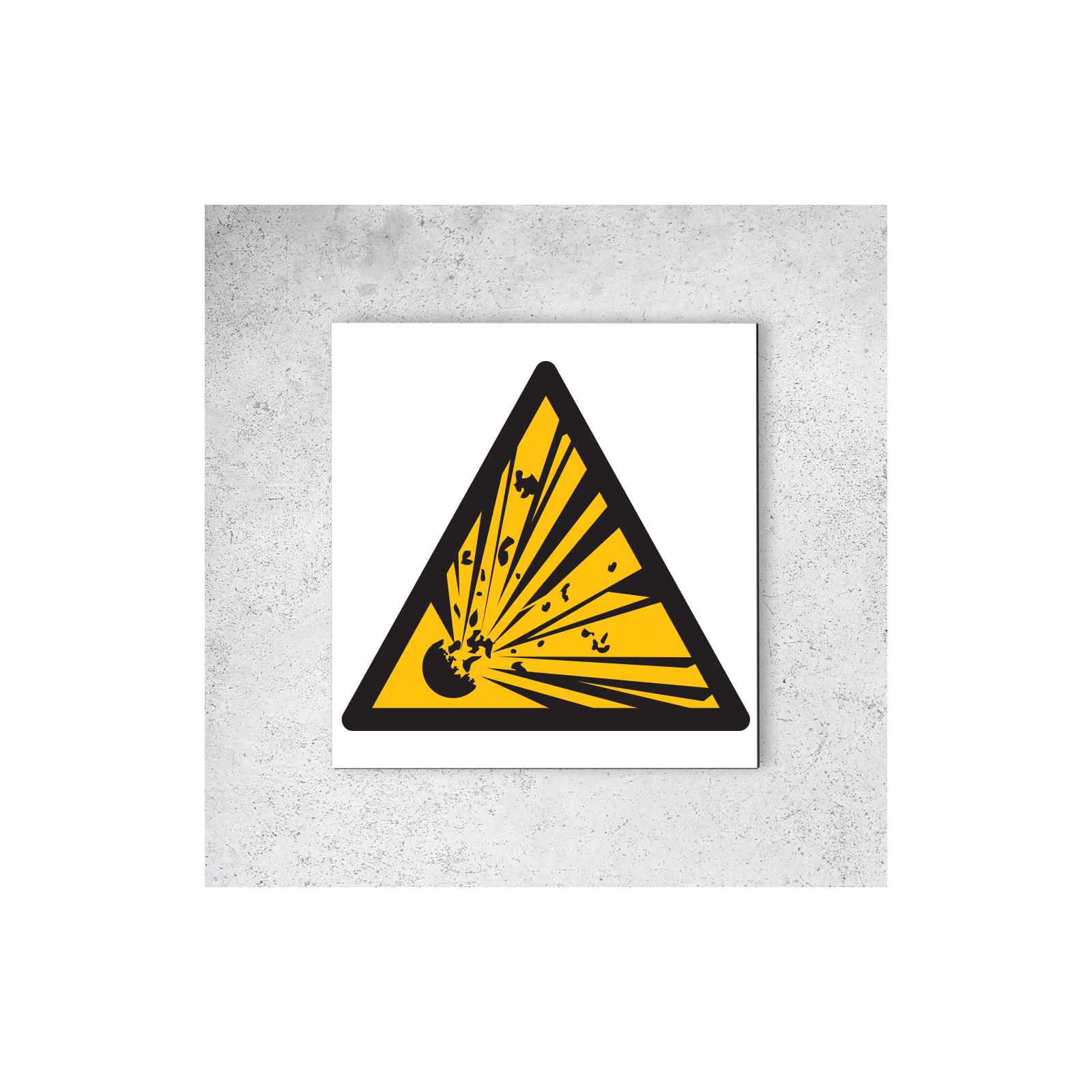 4 Stickers RISQUE D'EXPLOSION MATIÈRES EXPLOSIVES W002 - Taille 10 x 11 cm - Lot de 4 étiquettes de signalisation en vinyle autocollant