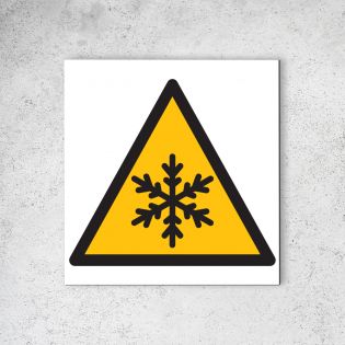 Panneau signalétique - Pictogramme d'avertissement - Danger en Dibond 20 x 20 cm | Basses Températures