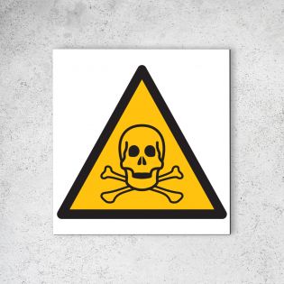 Panneau signalétique - Pictogramme d'avertissement - Danger en Dibond 20 x 20 cm | Matières Toxiques