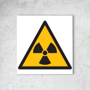 Panneau signalétique - Pictogramme d'avertissement - Danger en Dibond 20 x 20 cm | Matières Radioactives