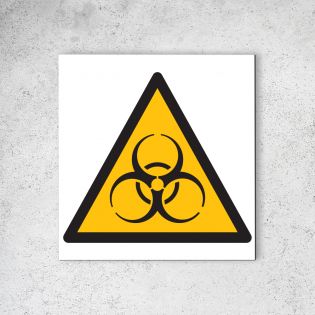 Panneau signalétique - Pictogramme d'avertissement - Danger en Dibond 20 x 20 cm | Risques Biologiques