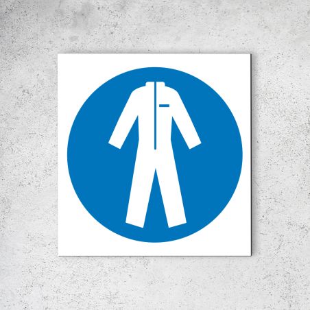 Panneau signalétique - Pictogramme d'Obligation en Dibond 20 x 20 cm | Vêtement de Protection