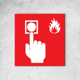 Panneau signalétique - Pictogramme lutte incendie en Dibond 20 x 20 cm | Point d'alarme Incendie