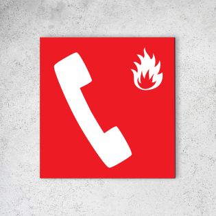 Panneau signalétique - Pictogramme lutte incendie en Dibond 20 x 20 cm | Téléphone Secours